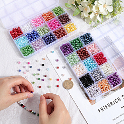 1800pcs 30 Farben nachgemachte Perlenacrylperlen&nbsp;OACR-SP0001-17