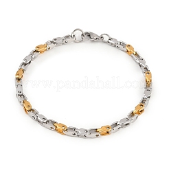 Bracelets à maillons en acier inoxydable 201 pour hommes et femmes&nbsp;BJEW-B143-03GP