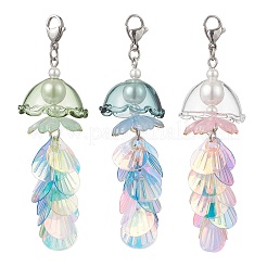 3 pezzo di perle di conchiglia di medusa e paillettes di plastica in PVC e decorazioni pendenti in acrilico&nbsp;HJEW-TA00435