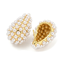 Boucles d'oreilles en laiton plaqué en crémaillère et plastique abs&nbsp;EJEW-N055-03D-G-RS