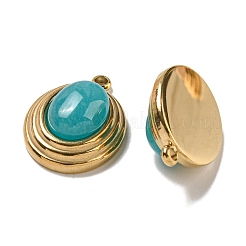 Colgantes teñidos de jade turquesa oscuro natural&nbsp;STAS-L025-007G-06