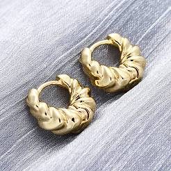 Twist-Ring-Rack-Plattierung Messing-Creolenohrring für Frauen&nbsp;EJEW-H091-14G