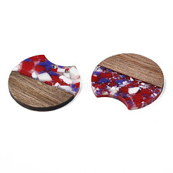 Pendentifs en bois de résine et de noyer&nbsp;RESI-T009-02