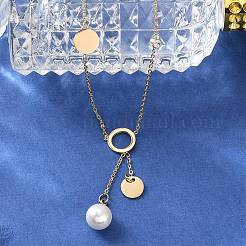 Colliers pendentifs ronds en acier inoxydable 304 avec strass en cristal&nbsp;NJEW-A045-03G