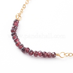 Braccialetti di perline di granato naturale con pietra portafortuna di gennaio&nbsp;BJEW-JB06092-01