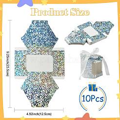 Scatole regalo di carta con finestra laser esagonale&nbsp;CON-FZC0002-001C-01