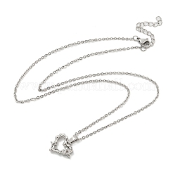 Colliers à pendentif en zircone cubique transparent micro pavé en laiton&nbsp;NJEW-B100-02P