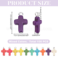 100 Stück gefärbte synthetische Türkis-Anhänger&nbsp;PALLOY-HY00120