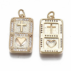 Pendenti in zirconi cubici trasparenti in micro pavè di ottone&nbsp;LS-KK-S356-233G-NF