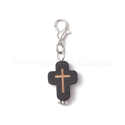 Décorations suspendues en forme de croix en bois naturel&nbsp;HJEW-JM03264-02