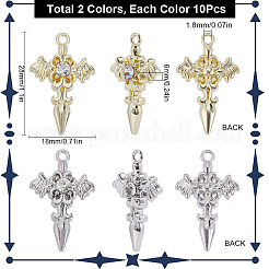 Lega 20 pz 2 colori con pendenti in strass&nbsp;FIND-SC0009-94