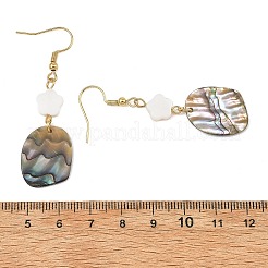 Ohrhänger aus natürlichem Süßwasser- und Paua-Muschelmaterial&nbsp;EJEW-JE07503