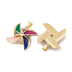 Pendentifs avec zircon cubiques à micro-pavés en laiton&nbsp;KK-E108-16G