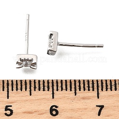 925 orecchini a bottone in argento sterling con zirconi cubici trasparenti&nbsp;EJEW-Q030-05P