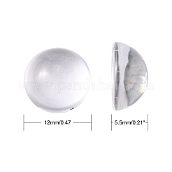 Mezzo trasparente cabochons di vetro rotondo&nbsp;GGLA-R027-12mm