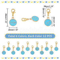 6 ensemble de pendentifs décoratifs en alliage émaillé de 6 couleurs&nbsp;HJEW-PH0001-66