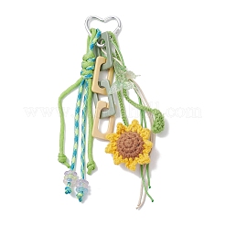 Adornos colgantes de flores de hilo de lana tejidos a mano&nbsp;HJEW-JM04269