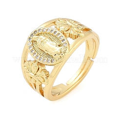 Messing-Fingerringe mit Mikropflaster und klarem Zirkonia für Damen&nbsp;RJEW-Z081-01G