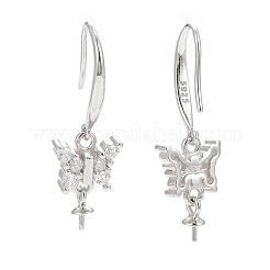 925 crochets de boucle d'oreille en argent rhodié&nbsp;STER-D035-33P