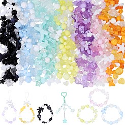 210 g de perles acryliques transparentes et opaques de 7 couleurs&nbsp;TACR-PA0001-29