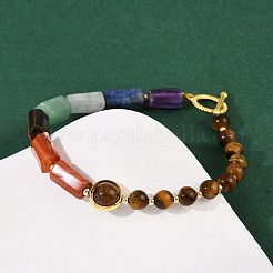 Bracelets en œil de tigre naturel&nbsp;BJEW-G752-01G-03