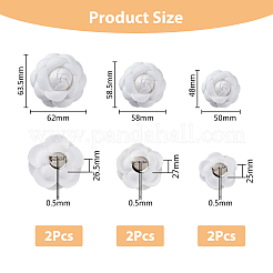 6 épingle à revers en velours en forme de camélia de 3 tailles&nbsp;JEWB-FH0001-34