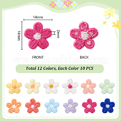 120 Stück 12 Farben Polyester-Kleidungsflicken&nbsp;DIY-PH0033-87