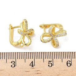 Messing Micro Pave klare Zirkonia Bowknot Creolen Zubehör&nbsp;KK-G536-12G