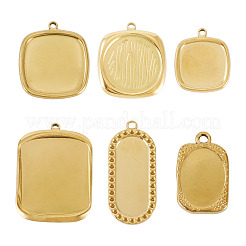 6 Stück 6 Stile 304 Edelstahl Anhänger Cabochon Einstellungen&nbsp;STAS-TA0005-71G