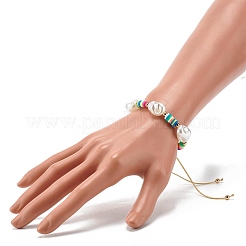 Geflochtenes Perlenarmband aus Imitationsperlen für Mädchen und Frauen&nbsp;BJEW-JB07156