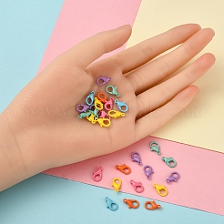60 Stück 6 Farben spritzlackierte umweltfreundliche Karabinerverschlüsse aus Legierung&nbsp;FIND-YW0001-40-NR