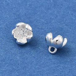 925 Sterlingsilber-Pavé-Anhänger mit klaren Zirkonia-3D-Blumen&nbsp;STER-D302-12S