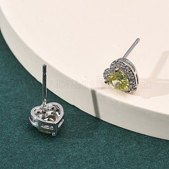Valentinstag-Ohrstecker aus Messing mit Mikropavé-Zirkonia&nbsp;EJEW-Z164-30P