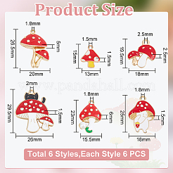 36 pièces 6 styles pendentifs en émail alliage thème automne&nbsp;ENAM-HY0003-07