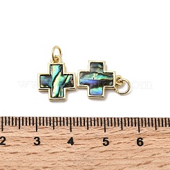 Kreuzanhänger aus Epoxidharz und natürlicher Paua-Muschel&nbsp;KK-K384-15G
