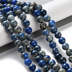 Fili di perle di regalite naturale tinta/diaspro imperiale/diaspro sedimentario marino&nbsp;G-B124-C01-05