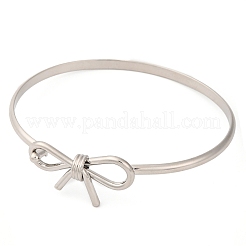 Schlichte Armreifen aus Messing mit Schleife für Damen&nbsp;BJEW-F477-06P