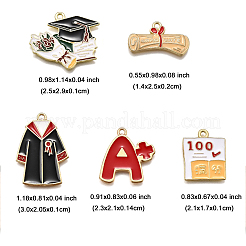 20 pièces 5 styles pendentifs en alliage émail pour la saison de remise des diplômes&nbsp;ENAM-FP0002-80