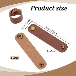 10 pezzo di similpelle con fermagli in ferro per sciarpa&nbsp;AJEW-PH0008-73B