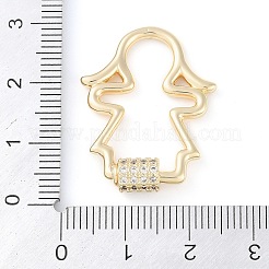 Verschlüsseanhängerverschlüsse aus Messing mit Mikropflaster und Zirkonia&nbsp;KK-K374-03C-G