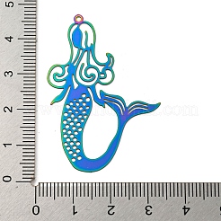 Pendentifs en métal gravé avec placage ionique (IP) 201 en acier inoxydable&nbsp;STAS-G328-02J-RC