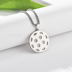 201 Edelstahl-Halsketten mit Pickleball-Anhänger für Damen und Herren&nbsp;LS-NJEW-H050-01A-P
