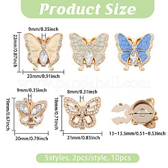 5 bouton de manchette en alliage 5 styles&nbsp;BUTT-GL0001-05