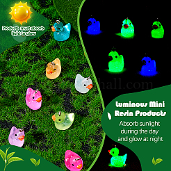 48 pz 8 colori ciondoli in resina trasparente ciondolo anatra colorato bagliore notturno accessori per gioielli creativi&nbsp;JX860A