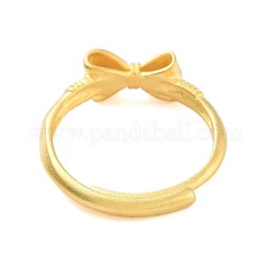 Verstellbare Ringe aus Messing mit Schleife für Damen&nbsp;RJEW-L120-016G-02