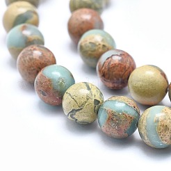 Fili di perline naturali aqua jasper&nbsp;G-N0128-48-10mm