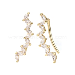 Boucles d'oreilles à clous en laiton pavé de zirconiums cubiques&nbsp;KK-CBAA351-19G-01