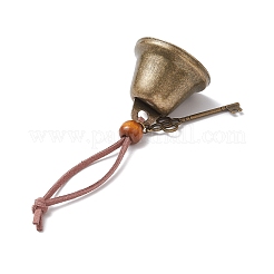 Campana de hierro y colgante de llave de aleación de estilo tibetano.&nbsp;HJEW-JM03367