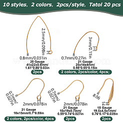 20 crochet de boucle d'oreille en acier inoxydable de 10 styles&nbsp;STAS-LP0001-54