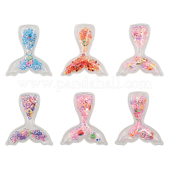 30 Stück 6 Farben Treibsand Pailletten Kunststoff Cabochons&nbsp;KY-CJ0001-42
